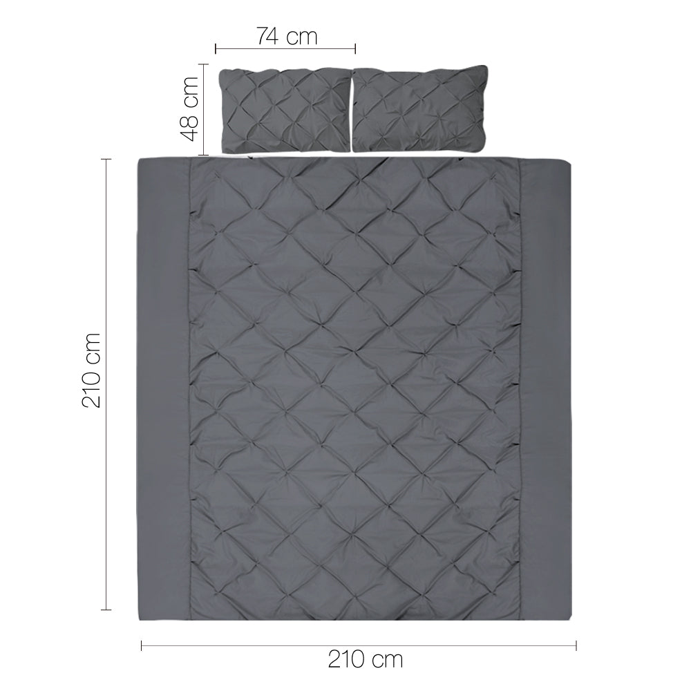 Giselle Bedding Queen Size Quilt Cover Set - Charcoal