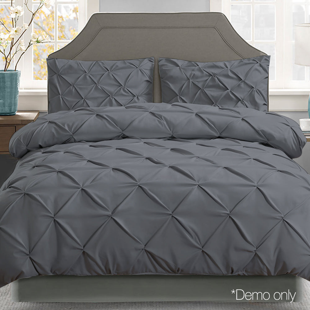 Giselle Bedding Queen Size Quilt Cover Set - Charcoal