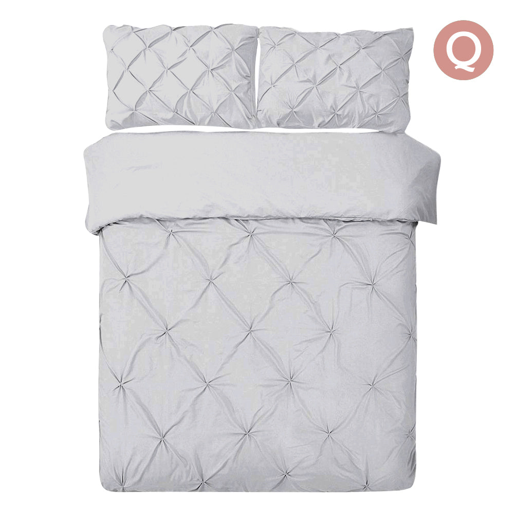 Giselle Bedding Queen Size Quilt Cover Set - Grey