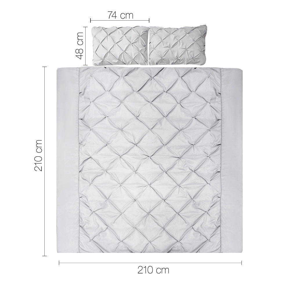 Giselle Bedding Queen Size Quilt Cover Set - Grey