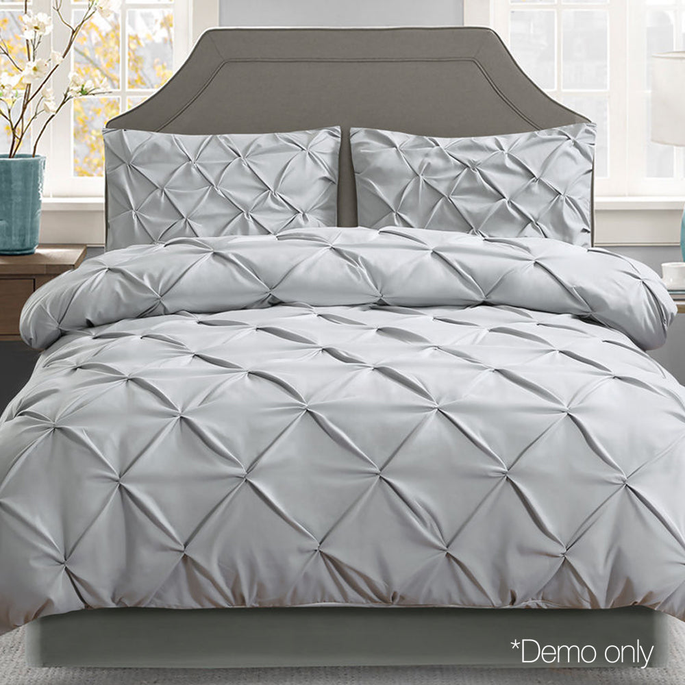 Giselle Bedding Queen Size Quilt Cover Set - Grey