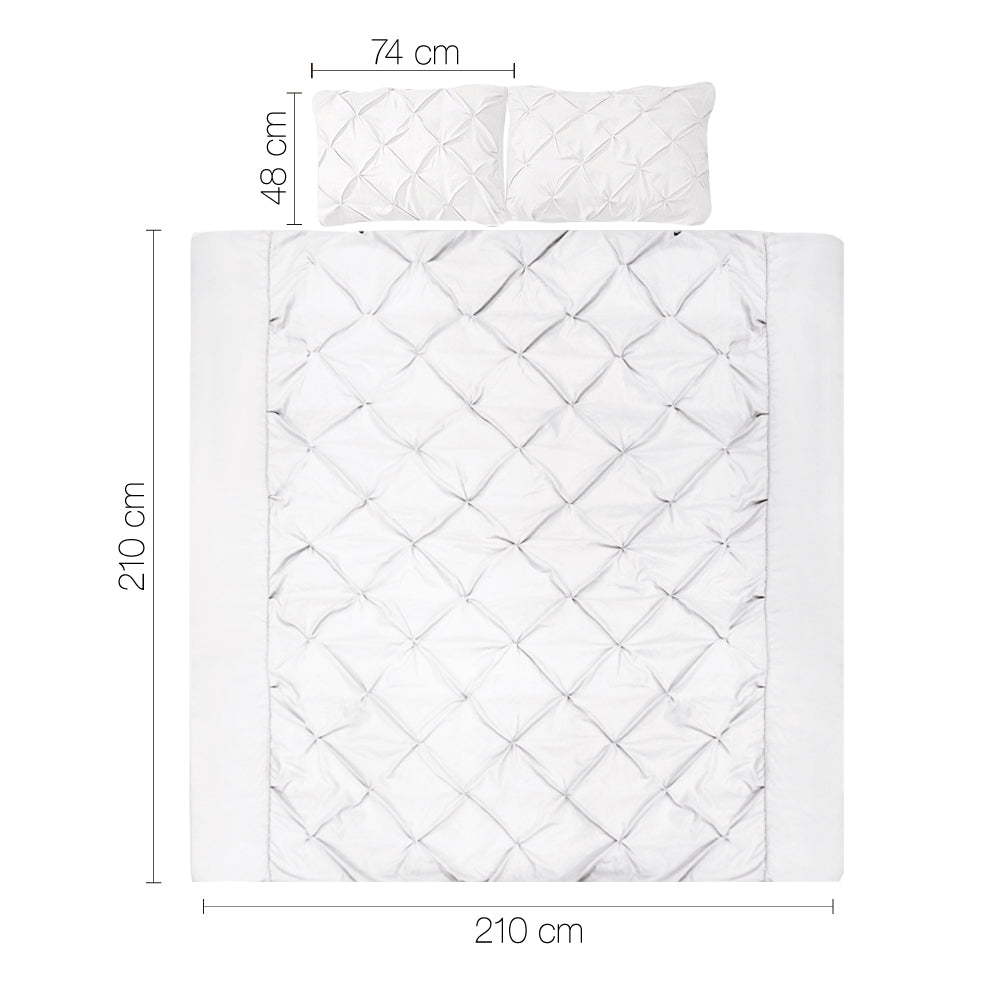 Giselle Bedding Queen Size Quilt Cover Set - White