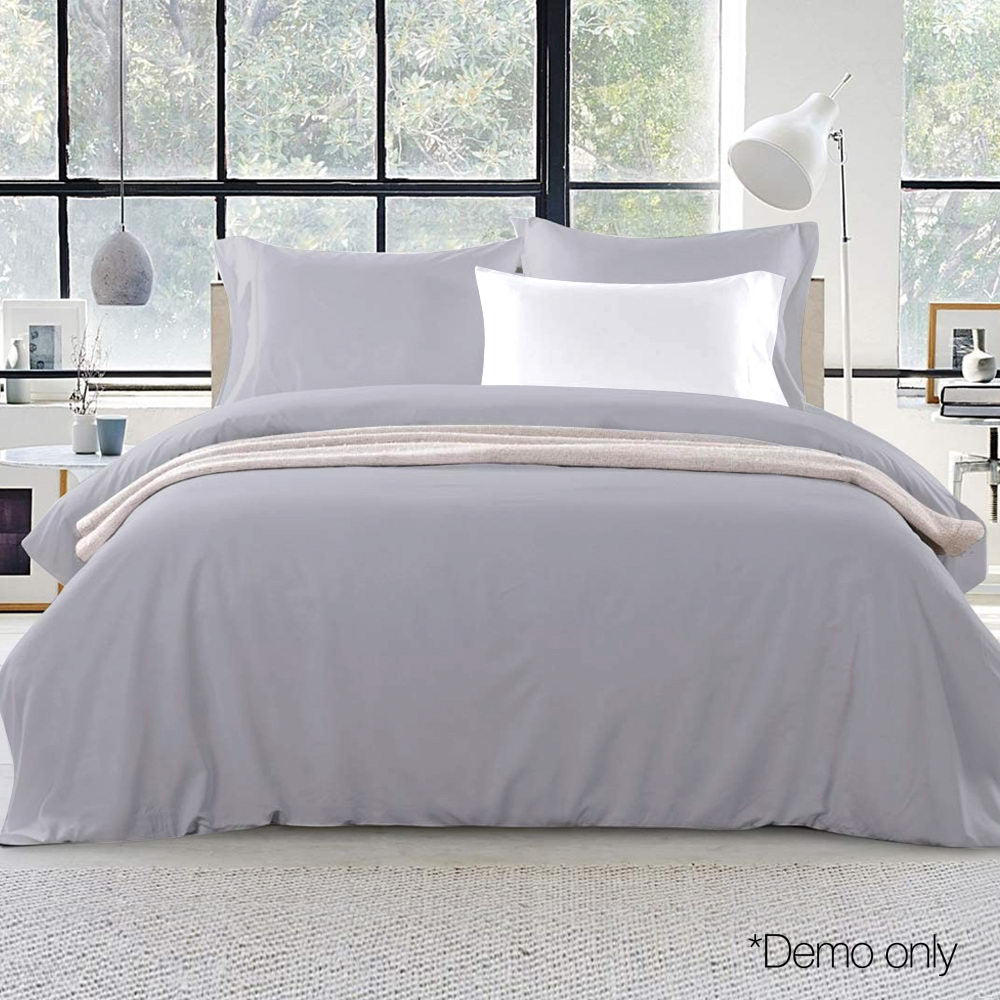 Giselle Bedding Super King Size Classic Quilt Cover Set - Grey