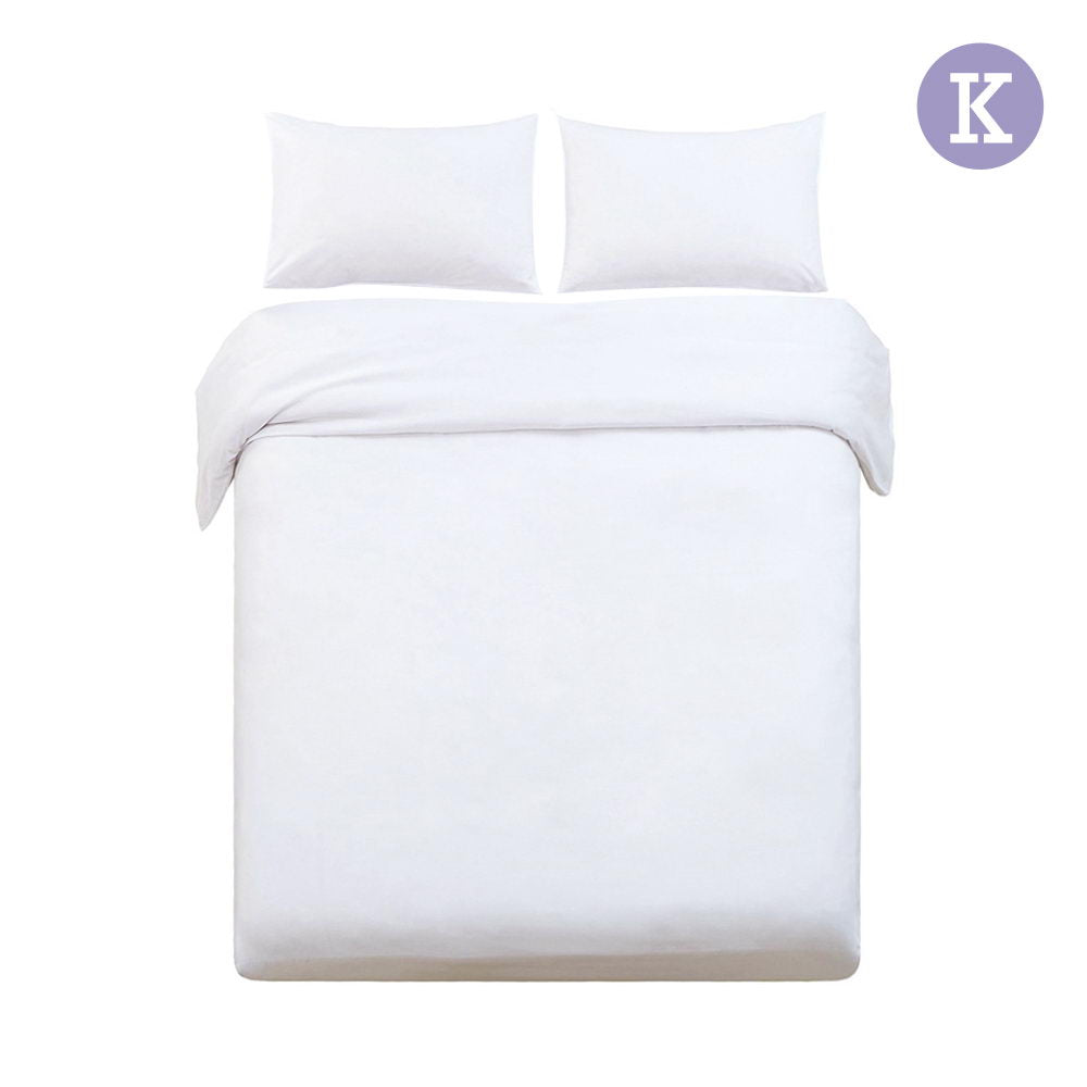 Giselle Bedding King Size Classic Quilt Cover Set - White