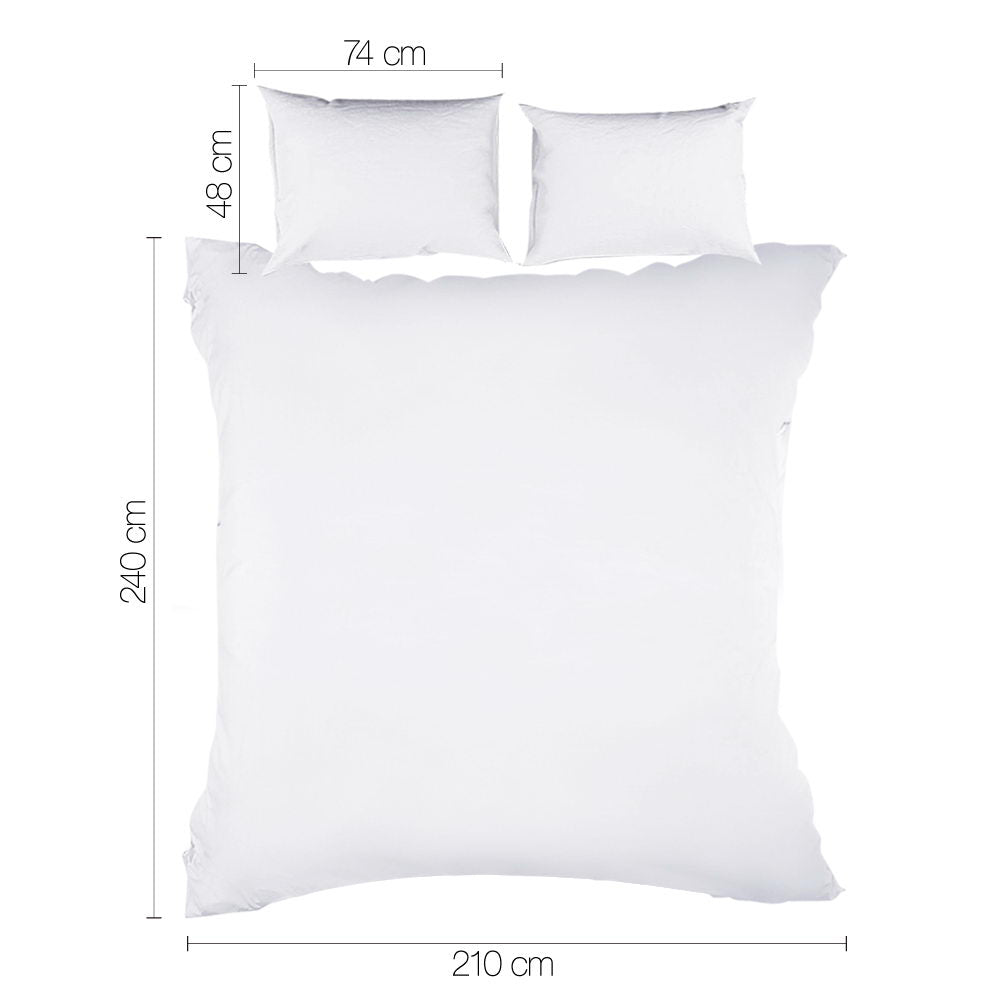 Giselle Bedding King Size Classic Quilt Cover Set - White