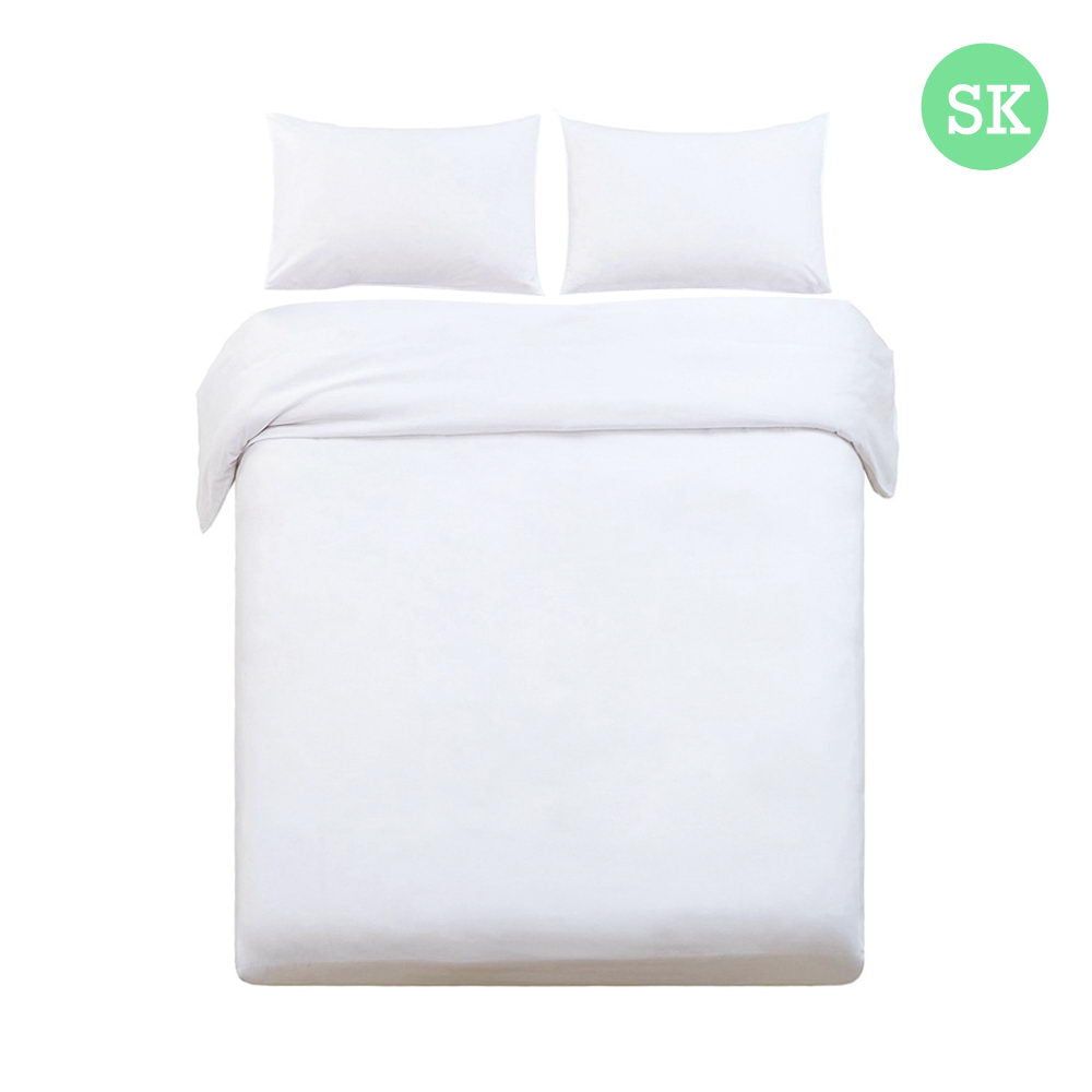 Giselle Bedding Super King Classic Quilt Cover Set - White