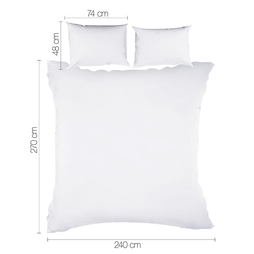 Giselle Bedding Super King Classic Quilt Cover Set - White