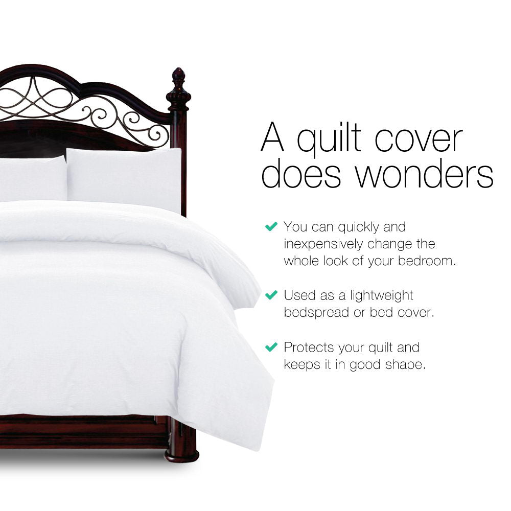 Giselle Bedding Super King Classic Quilt Cover Set - White