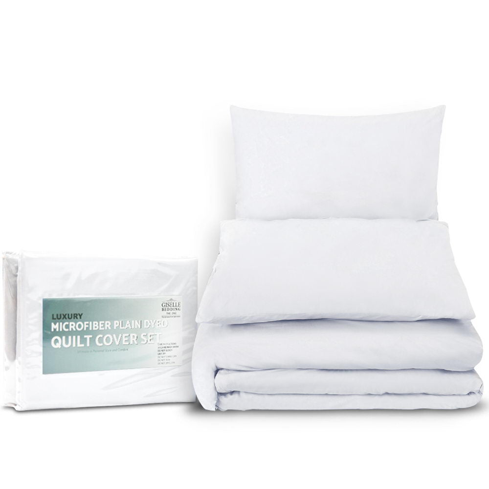 Giselle Bedding Super King Classic Quilt Cover Set - White