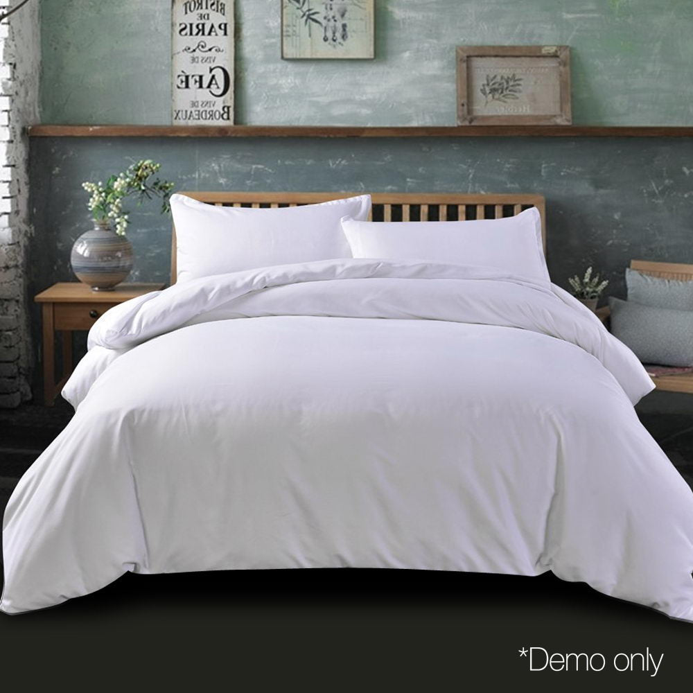 Giselle Bedding Super King Classic Quilt Cover Set - White