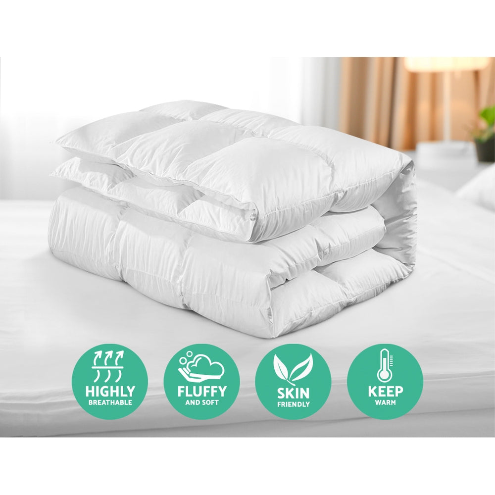 Giselle Bedding 800GSM Goose Down Feather Quilt Cover Duvet Winter Doona White Double