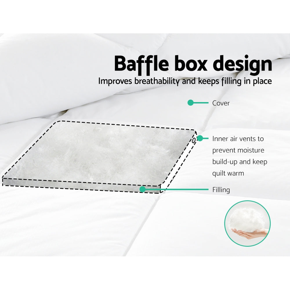 Giselle Bedding 800GSM Goose Down Feather Quilt Cover Duvet Winter Doona White Double