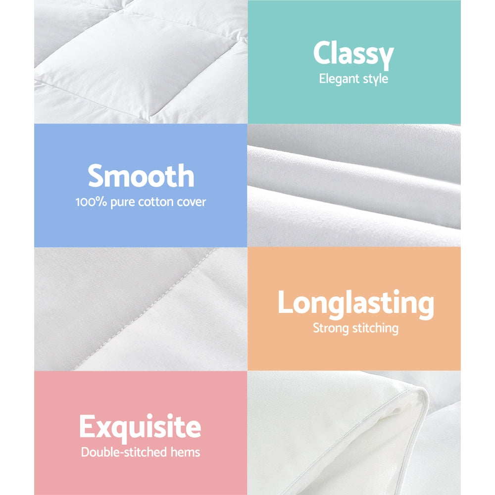 Giselle Bedding 800GSM Goose Down Feather Quilt Cover Duvet Winter Doona White Double