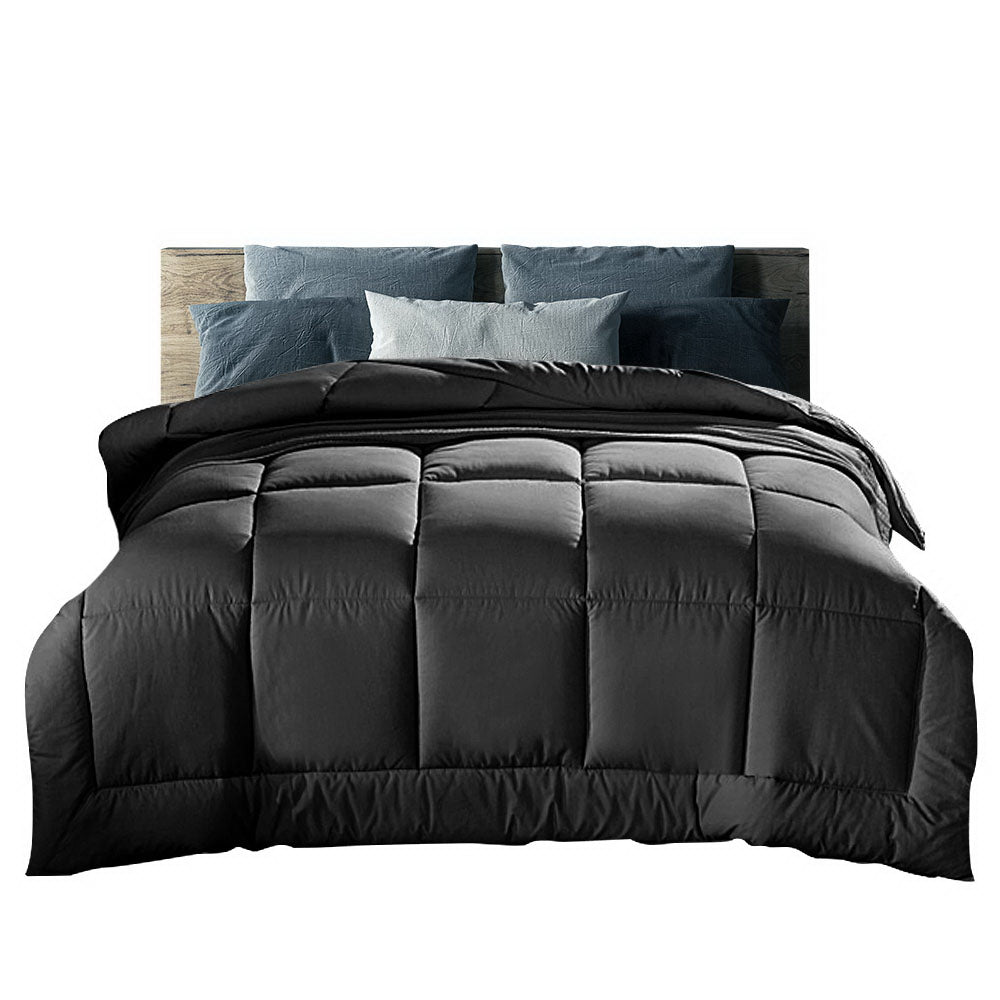 Giselle Bedding 400GSM Microfiber Microfibre Quilt Duvet Cover Doona Down Altern Comforter King Charcoal