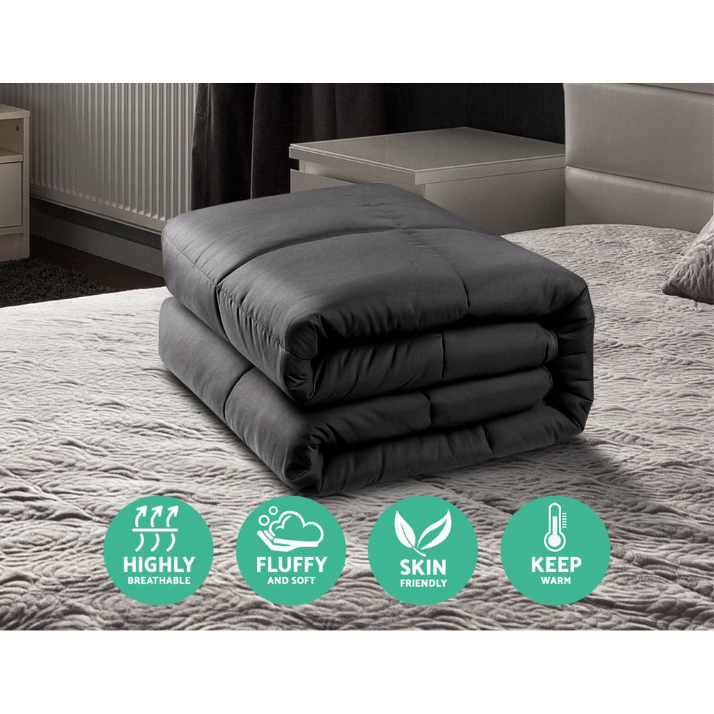 Giselle Bedding 400GSM Microfiber Microfibre Quilt Duvet Cover Doona Down Altern Comforter King Charcoal