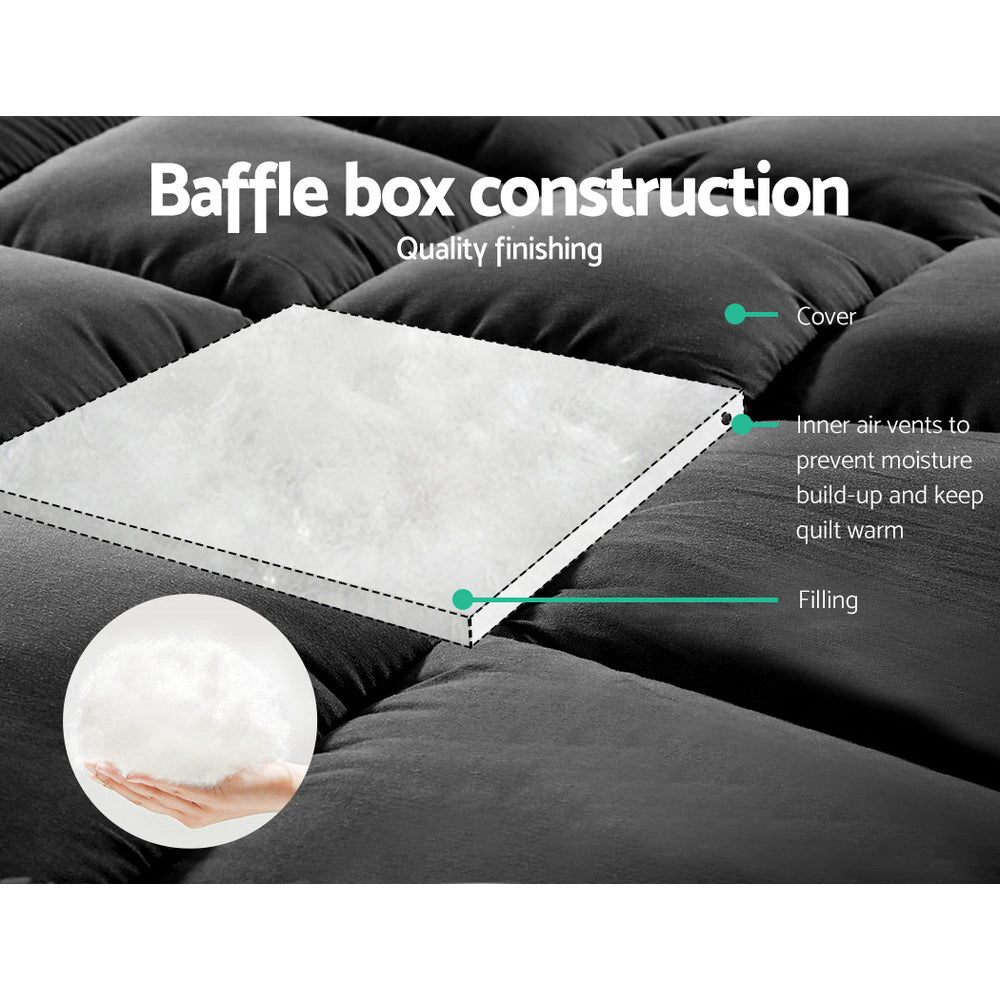 Giselle Bedding 400GSM Microfiber Microfibre Quilt Duvet Cover Doona Down Altern Comforter King Charcoal