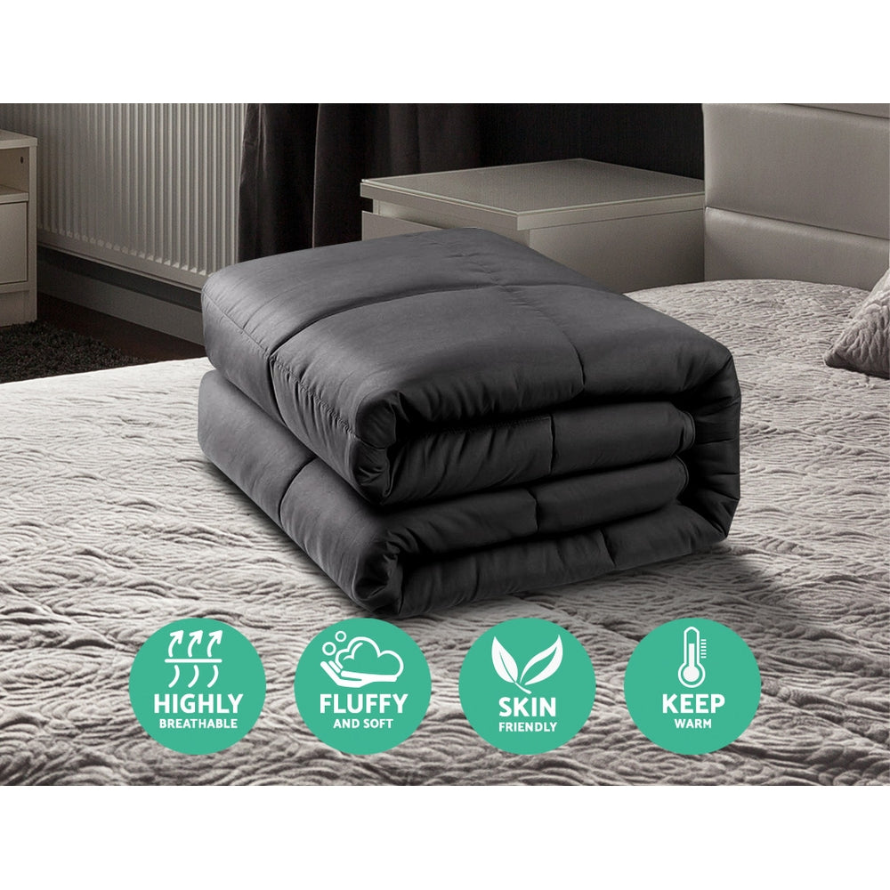 Giselle Bedding 400GSM Microfiber Microfibre Quilt Duvet Cover Doona Down Altern Comforter Queen Charcoal