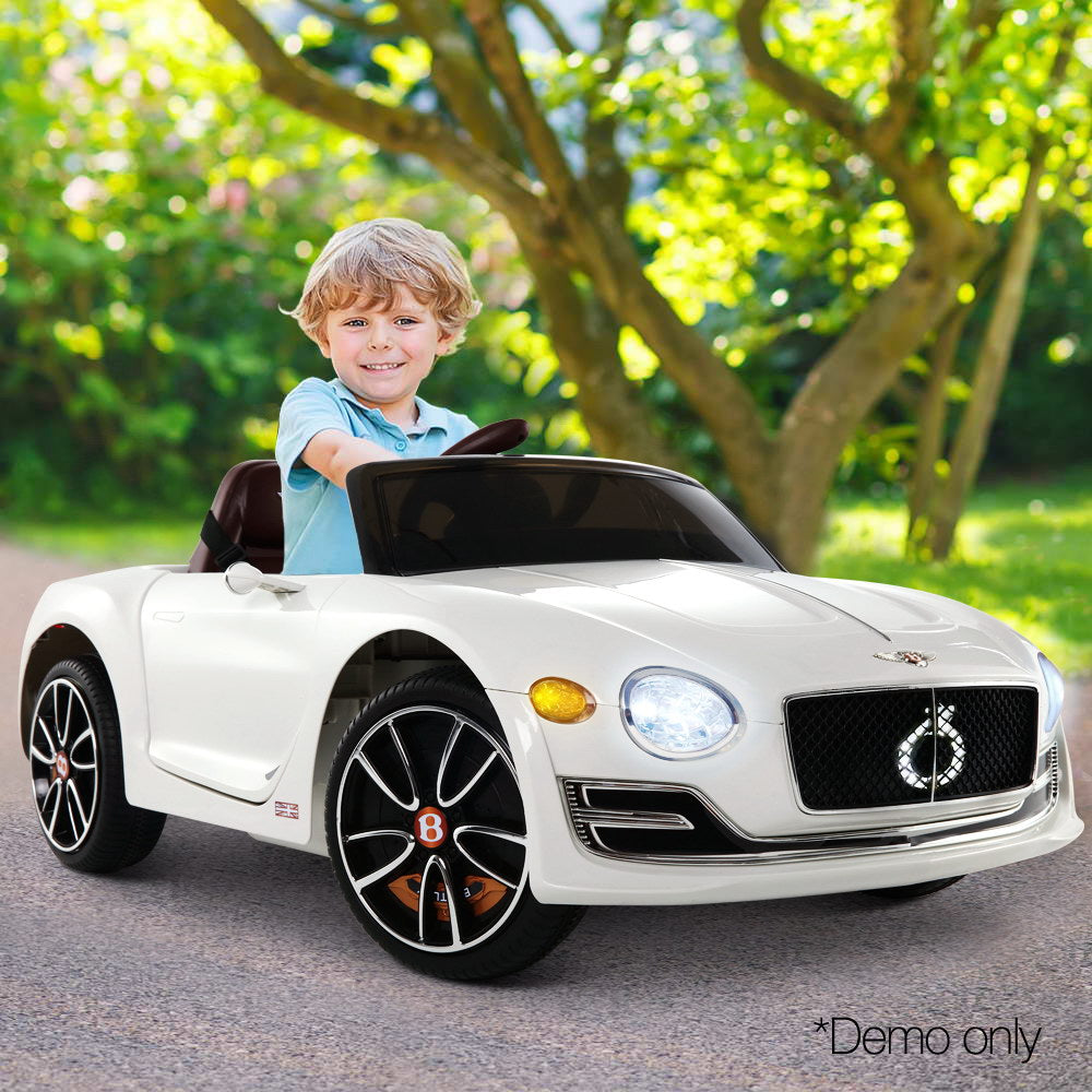 Bentley Kids Ride On Car Licensed Electric Toys 12V Battery Remote Cars White