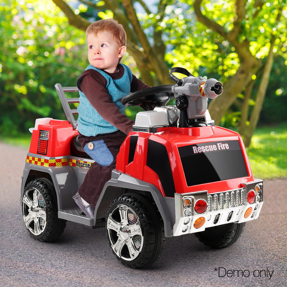 Rigo Kids Ride On Fire Truck Motorbike Motorcycle Car Red Grey