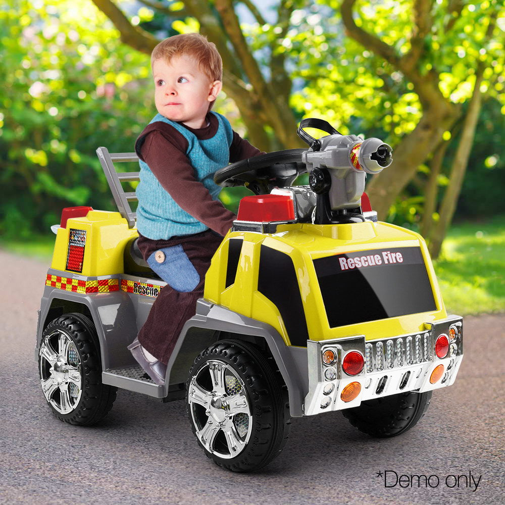 Rigo Kids Ride On Fire Truck Motorbike Motorcycle Car Yellow