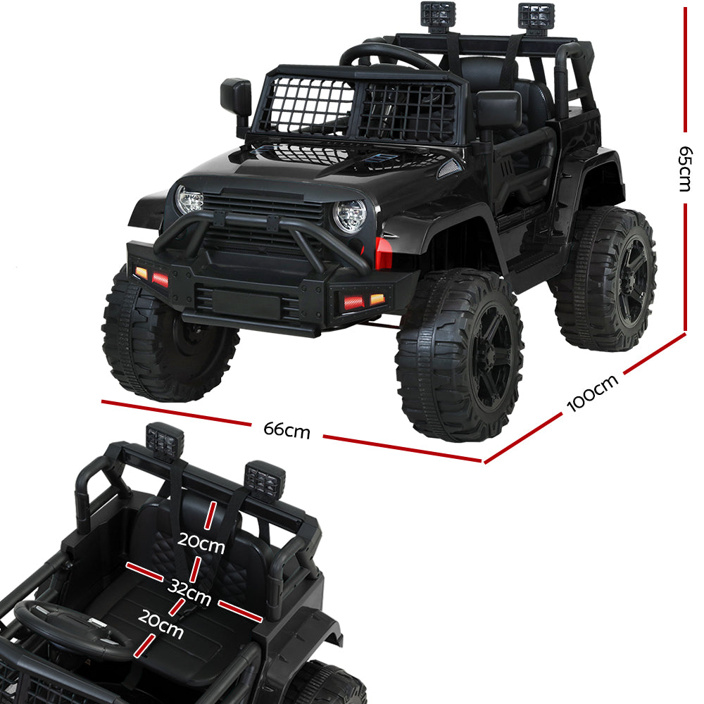 Rigo Kids Ride On Car Electric 12V Car Toys Jeep Battery Remote Control Black
