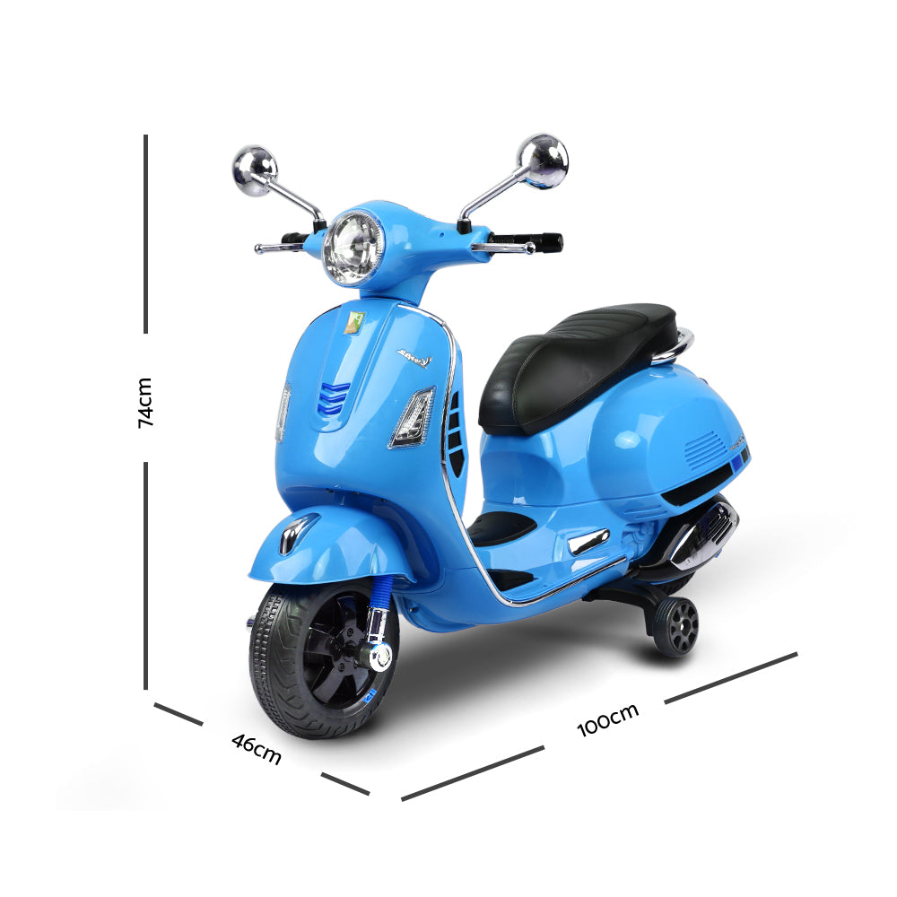 Rigo Kids Ride On Motorbike Vespa Licensed Motorcycle Car Toys Blue