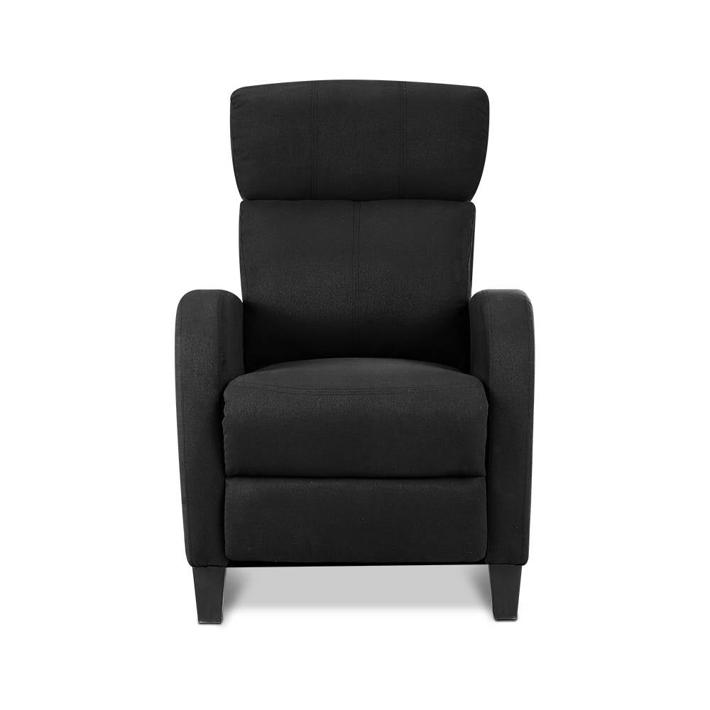 Artiss Fabric Reclining Armchair - Black