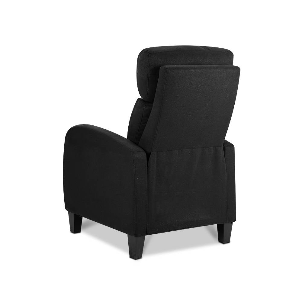 Artiss Fabric Reclining Armchair - Black