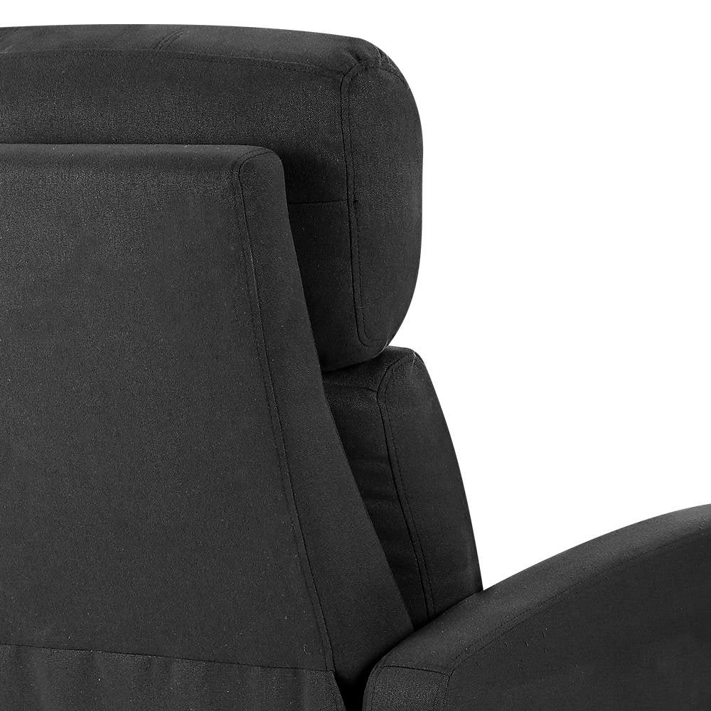 Artiss Fabric Reclining Armchair - Black