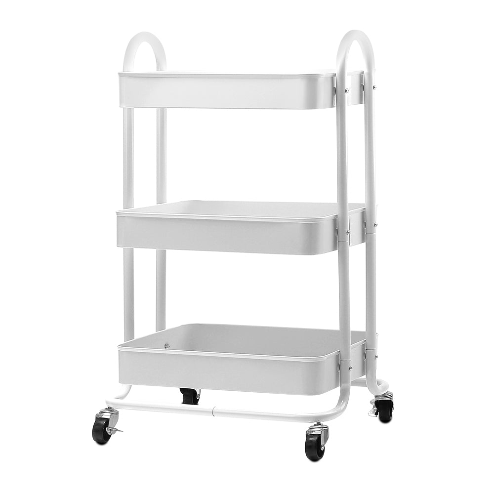 Artiss Kitchen Trolley Storage Cart Portable 3 Tier Rolling Rack Shelf Wheels Organiser