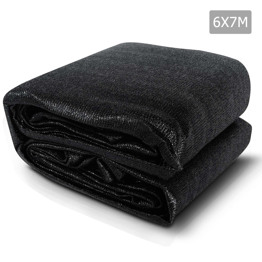 Instahut 6 x 7m Rectangle Shade Sail Cloth - Black