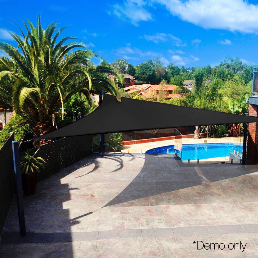 Instahut Sun Shade Sail Canopy Triangle 280gsm 5x5x5m Black