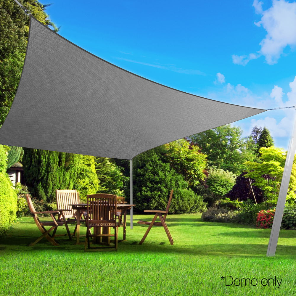 Instahut Sun Shade Sail Cloth Shadecloth Outdoor Canopy Rectangle 280gsm 5x6m