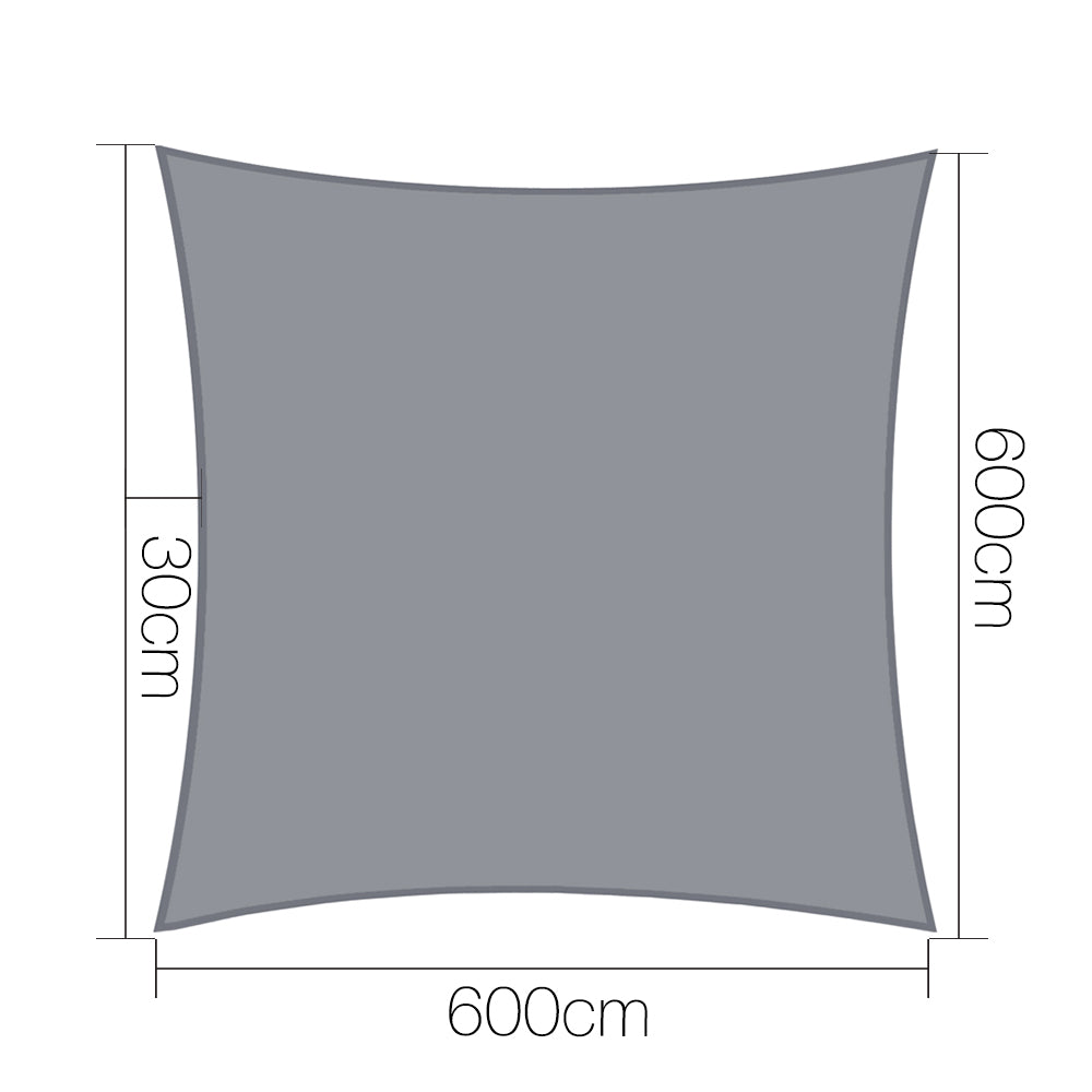 Instahut Sun Shade Sail Cloth Shadecloth Outdoor Canopy Square 280gsm 6x6m