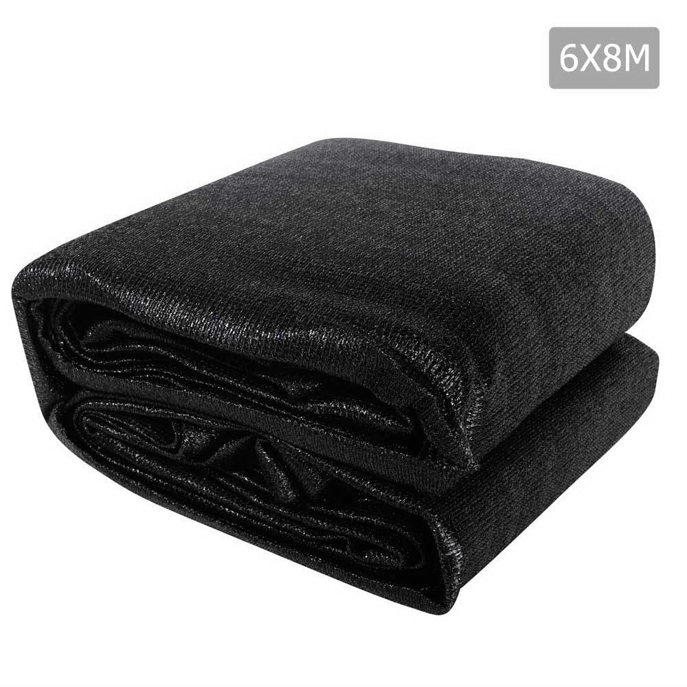 Instahut 6x8m Shade Sail Sun Shadecloth 280gsm Black