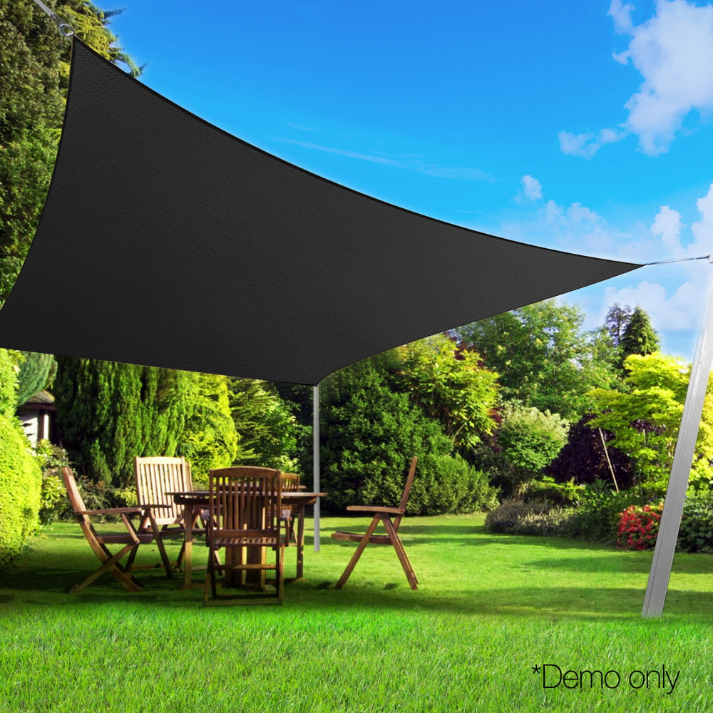 Instahut 6x8m Shade Sail Sun Shadecloth 280gsm Black