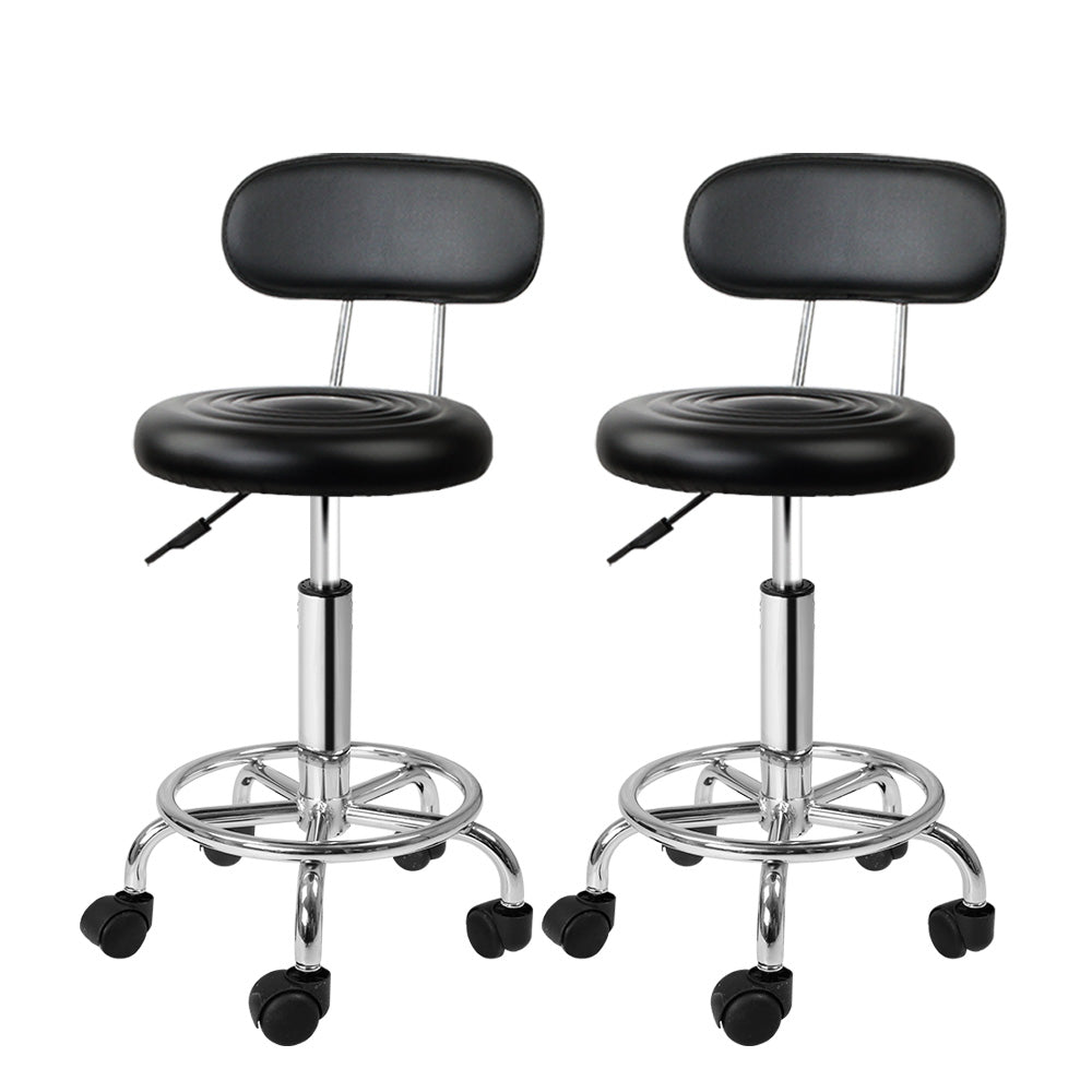 Artiss 2X Salon Stool Swivel Backrest Chair Barber Hairdressing