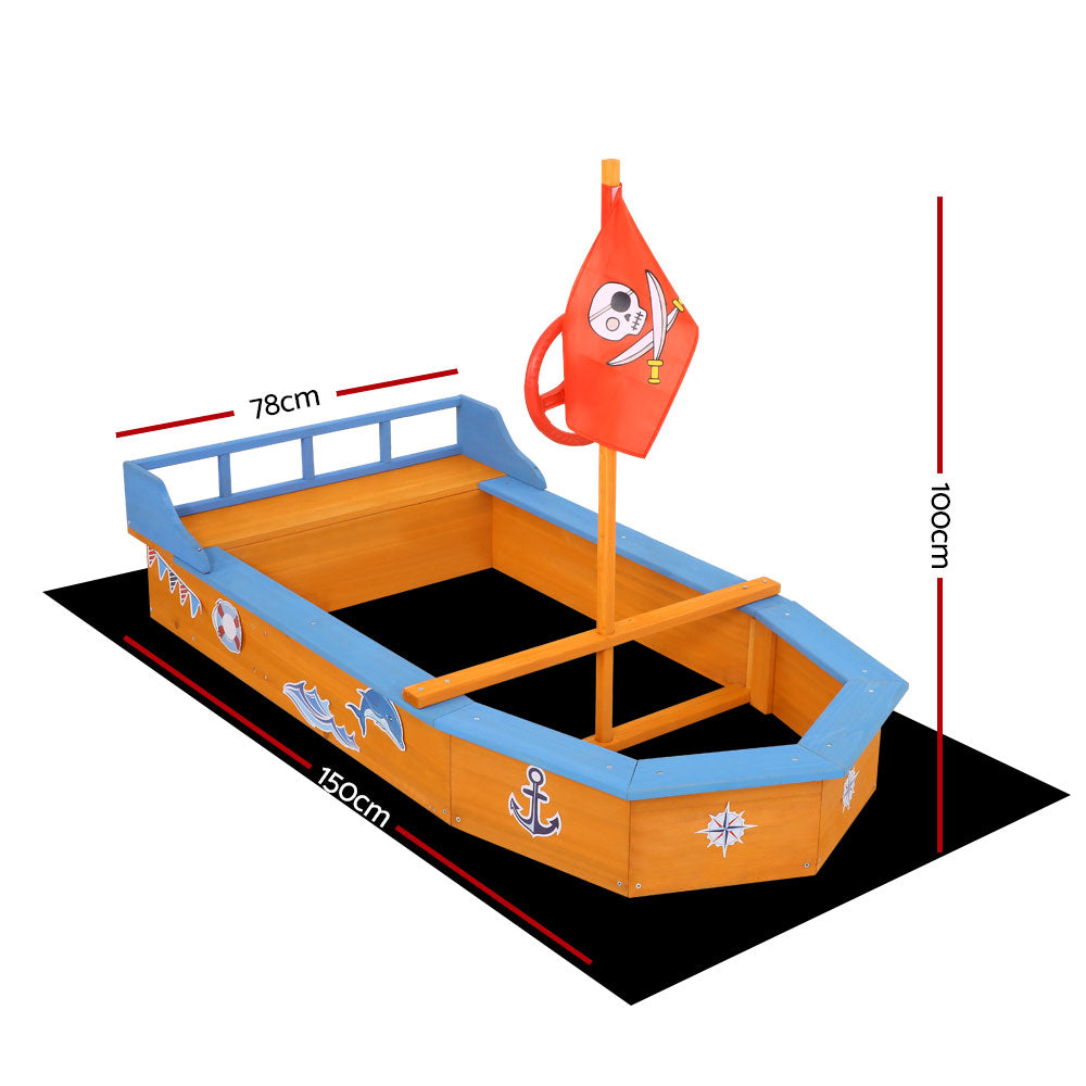 Keezi Boat-Shaped Sand Pit