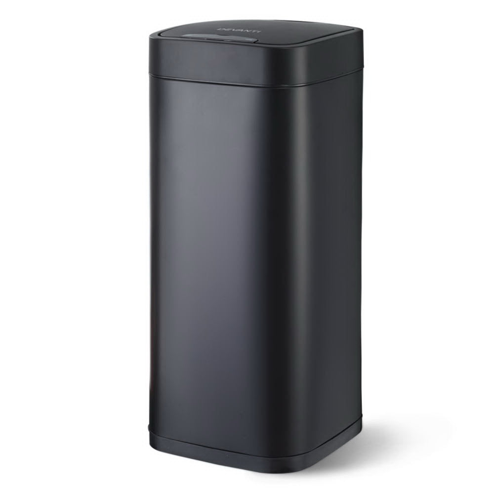 Devanti 40L LCD Stainless Steel Sensor Bin Black