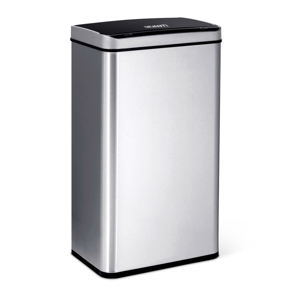 Devanti 70L Motion Sensor Bin - Silver