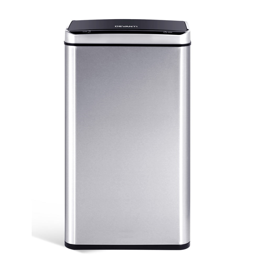 Devanti 70L Motion Sensor Bin - Silver