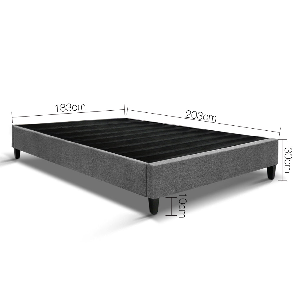 Artiss King Size Bed Base Frame Pine Wood Slats - Grey