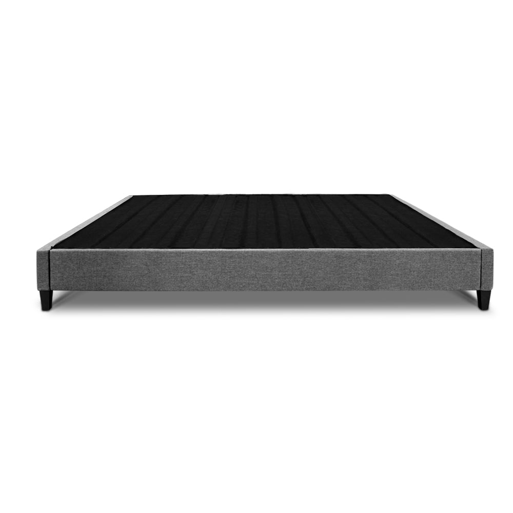 Artiss King Size Bed Base Frame Pine Wood Slats - Grey