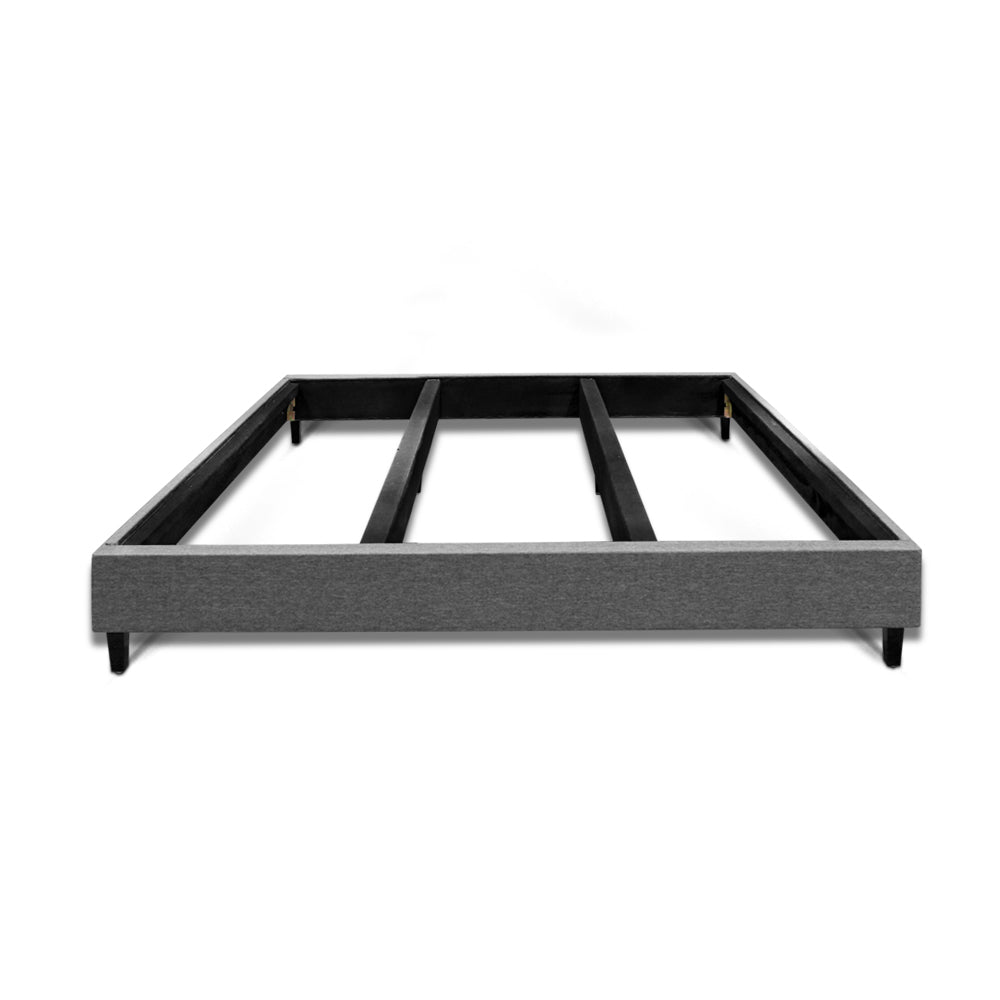 Artiss King Size Bed Base Frame Pine Wood Slats - Grey