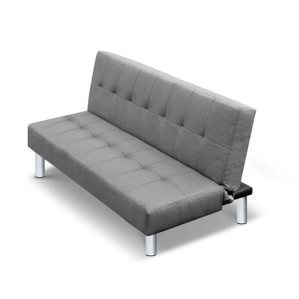 Artiss 3 Seater Fabric Sofa Bed - Grey