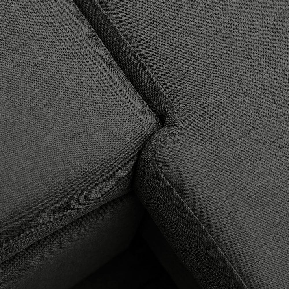 Artiss 3 Seater Sofa Bed Storage Corner Fabric Lounge Chaise Couch Charcoal
