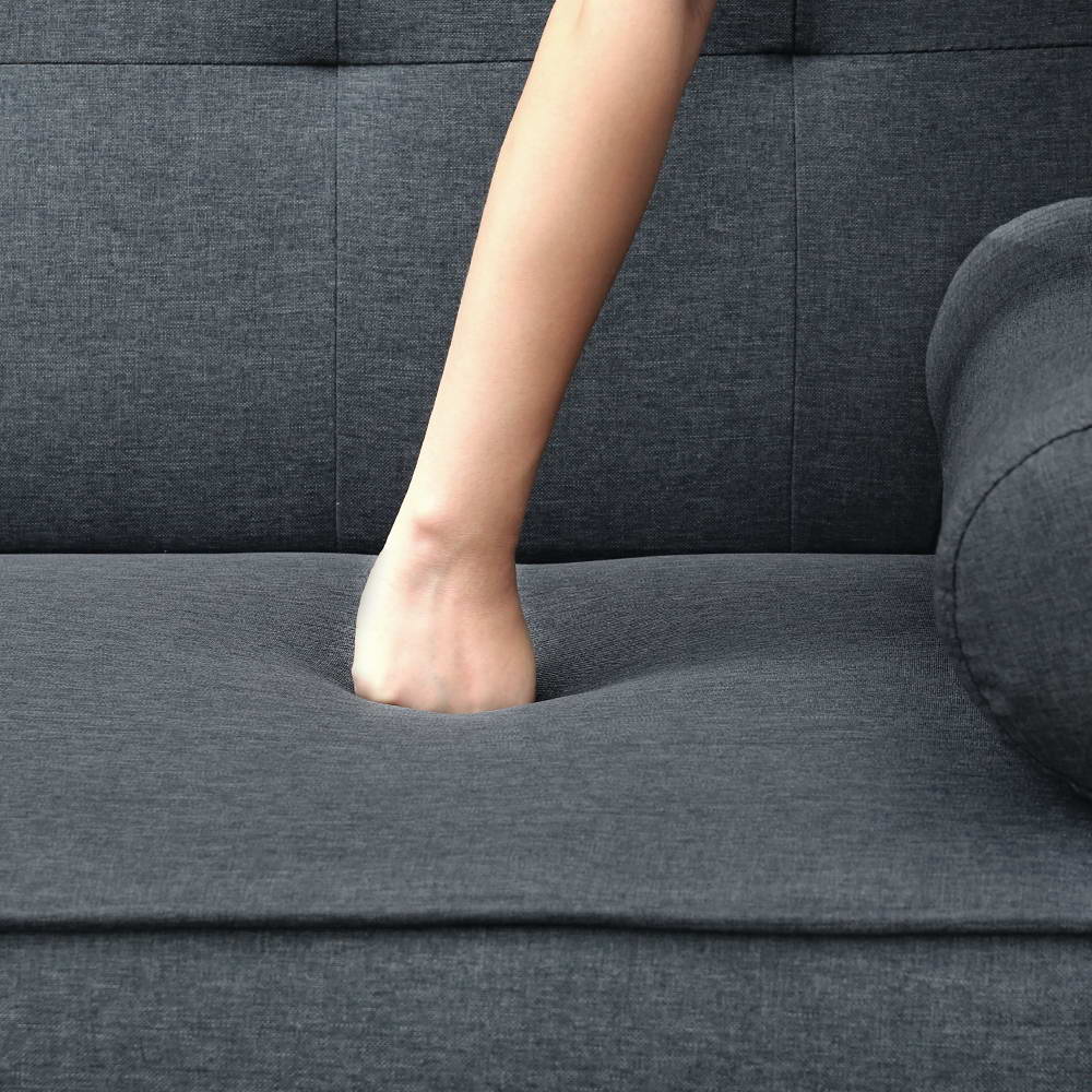 Artiss 3 Seater Fabric Sofa Bed - Charcoal