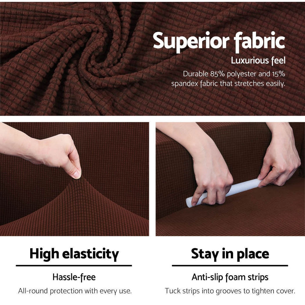 Artiss High Stretch Sofa Cover Couch Protector Slipcovers 1 Seater Coffee