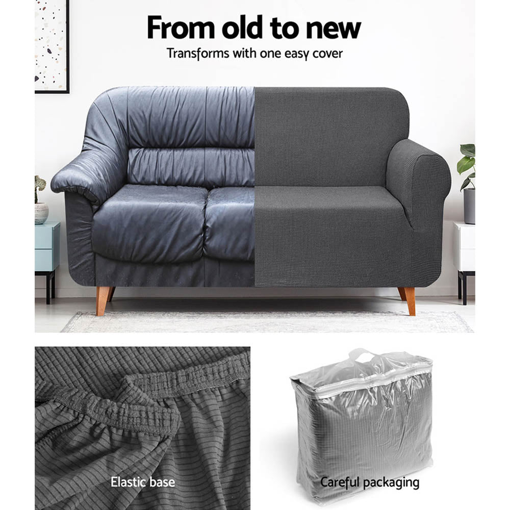 Artiss High Stretch Sofa Cover Couch Lounge Protector Slipcovers 3 Seater Grey