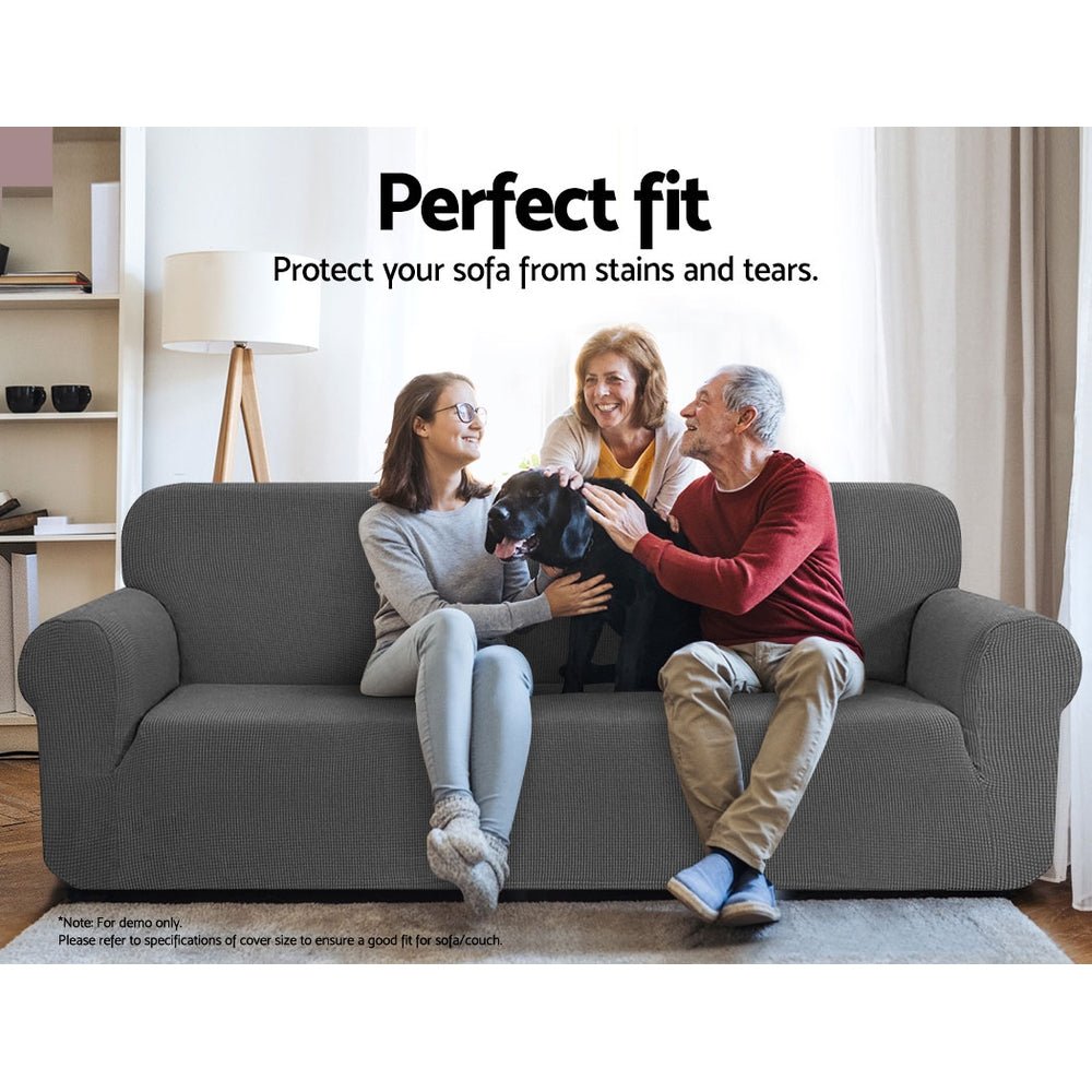 Artiss High Stretch Sofa Cover Couch Lounge Protector Slipcovers 3 Seater Grey